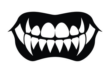 zombie teeth vector icon