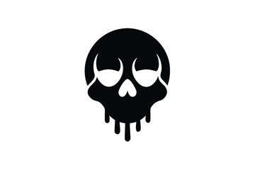 bleeding skull vector icon