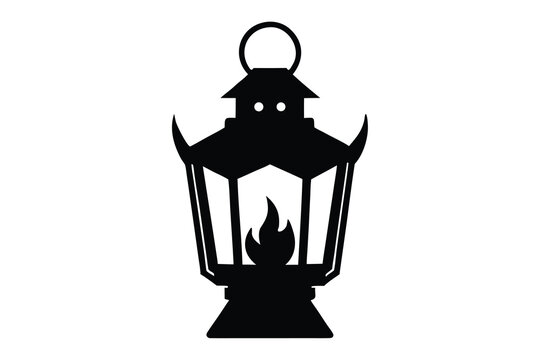 cursed lantern vector icon
