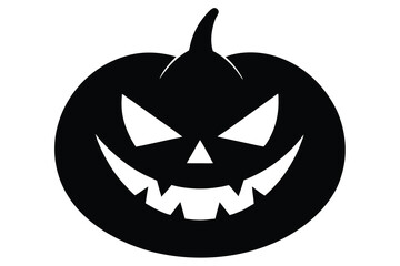 evil pumpkin grin vector icon