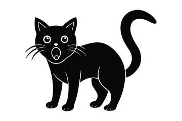 frightened cat vector icon