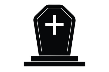 Obraz premium grave with cross vector icon