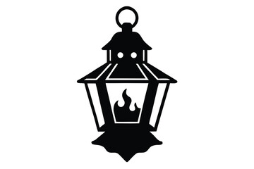 haunted lantern vector icon