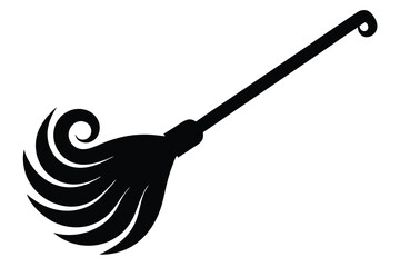 haunted swirl broom vector icon