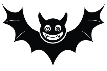 haunted swirl grin bat vector icon