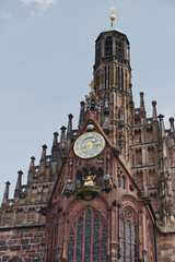 Curch of Our Lady, Nuremberg. Detail of the Church of Our Lady (Frauenkirche) in Nuremberg, Germany