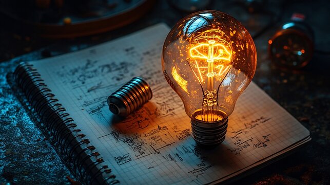 Illuminating Ideas On A Notebook