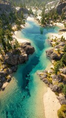 Serene river winding through lush landscape