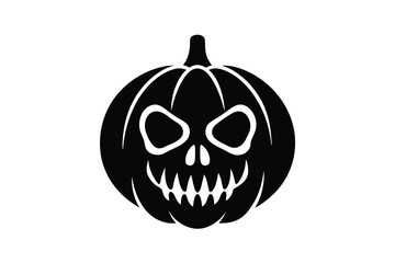 pumpkin skull vector icon