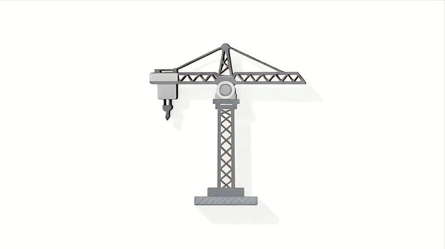 Animated 3D Model of a Construction Crane