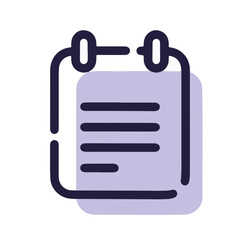 Minimalistic pulsar icon with pastel purple shadow, simple black lines on white background, representing time management and efficiency concept for design studios, digital marketing