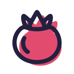 Minimalistic pulsing Boysenberry icon with pastel red shadow and white background, modern design concept for branding and graphic design