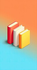 Fototapeta premium Colorful books on gradient background; education concept