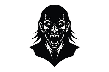 scary portrait vector icon