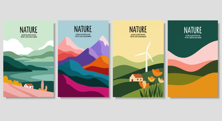 Colorful Abstract Mountain Landscapes