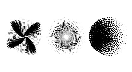 Abstract Black and White Halftone Designs - High Definition Graphic Elements