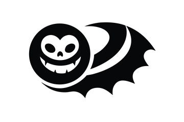 skull swirl grin bat vector icon