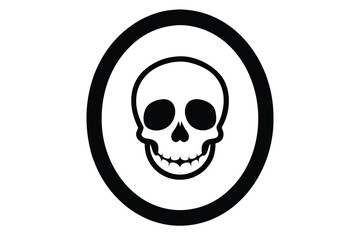 skull swirl grin mirror vector icon