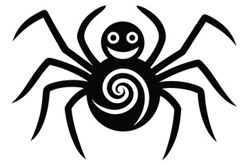 spider swirl grin cat vector icon