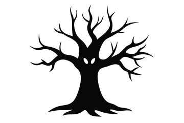 spooky tree vector icon