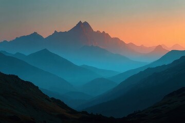 Scenic view of Tatra Mountains at dusk with forests in the foreground and warm sunlight hitting the peaks in late evening