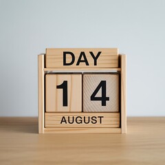Important events on August 14th are here, wooden calendar marking a memorable day to celebrate now