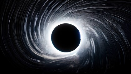 a black hole with a white circle in the center
