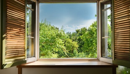 Fototapeta premium a sash window invites a fresh summer breeze indoors