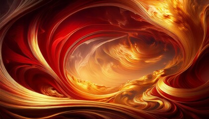abstract gold and red swirling clouds background