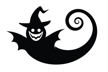witch swirl grin bat vector icon