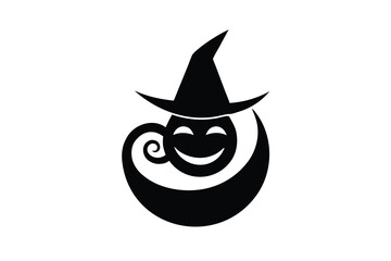 witch swirl grin spell vector icon