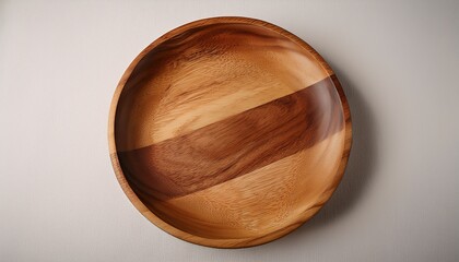 round wooden dish on a light colored surface