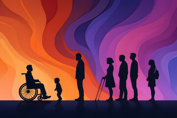 happy family on abstract background