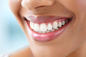 close up of young woman smiling