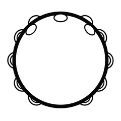 Stylized tambourine musical instrument graphic with vibrant colors