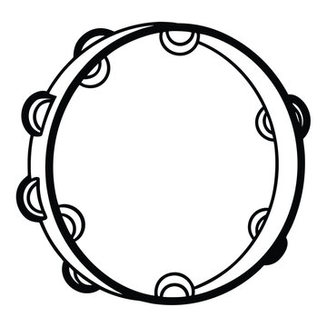 black and white tambourine musical instrument clip art preview