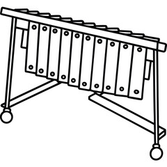 Colorful xylophone illustration with musical notes and bars