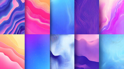 Vibrant abstract gradient backgrounds with fluid swirls and soft blending