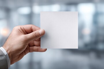 Picture of a man s hand grasping a blank sheet for promotion