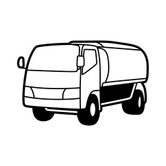 simple black and white tank car vector