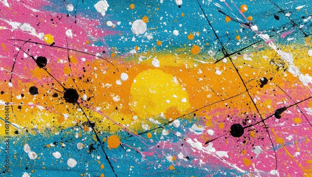 Poster abstract colorful paint splatter texture background