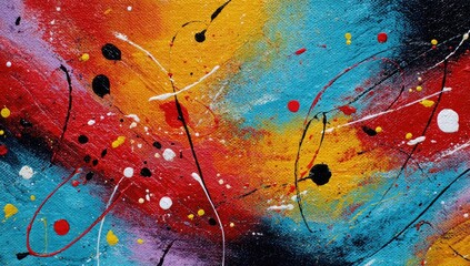 Abstract colorful acrylic painting texture, close-up view