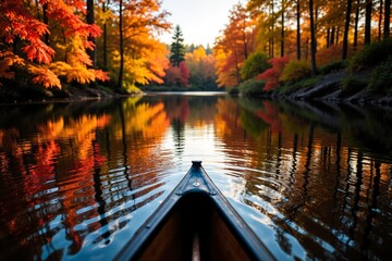 Canoe on Autumn Water	
