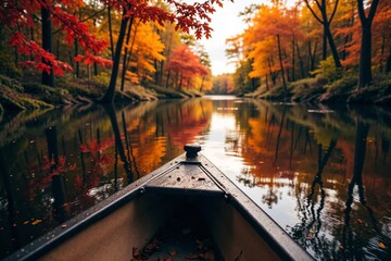 Canoe on Autumn Water	
