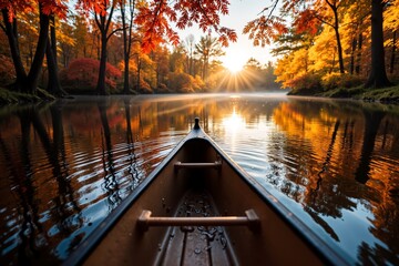 Canoe on Autumn Water	
