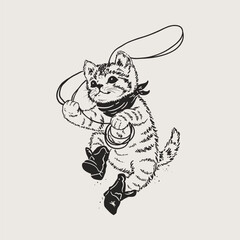 Cute Cowboy Cat With Lasso