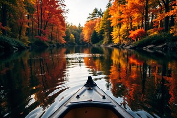 Canoe on Autumn Water	
