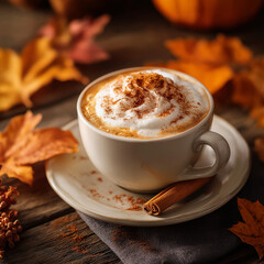 cup of coffee with cinnamon