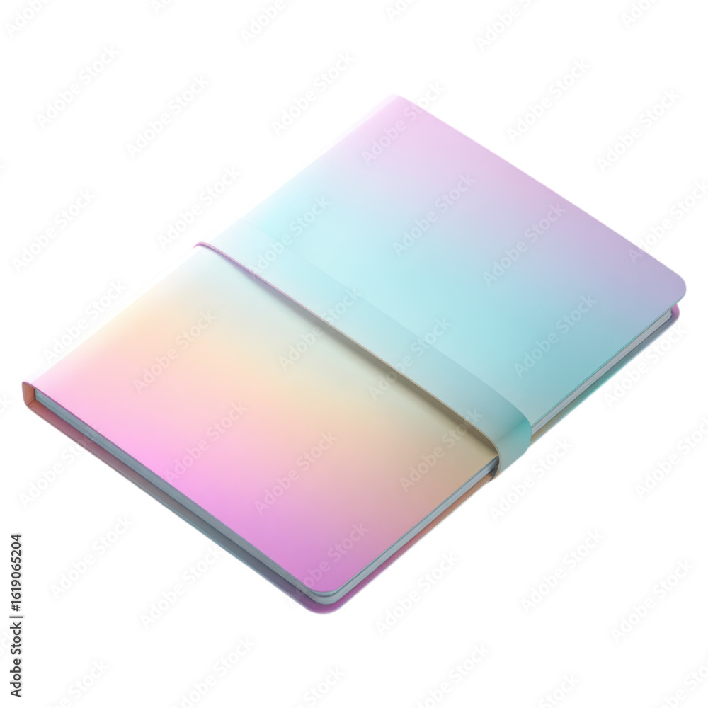 Aufkleber pastel gradient portfolio folder with elastic band for storage