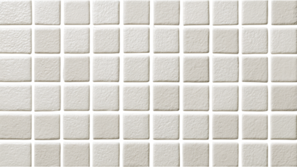 Perfectly Arranged Grid of Small Identical White Ceramic Tiles